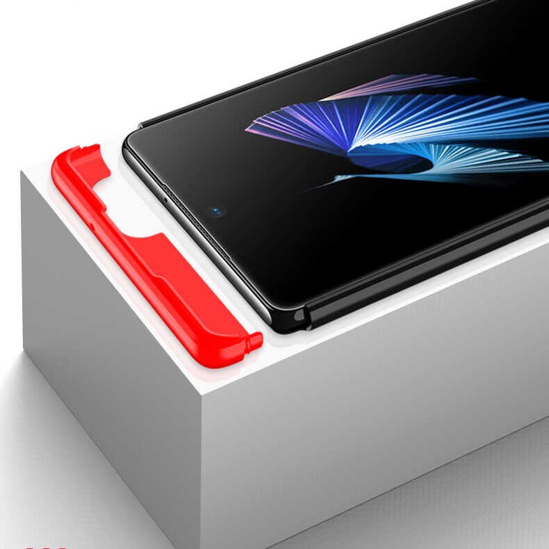 Samsung Galaxy Note 20 Kılıf 360 Tam Koruma Ön Ve Arka Sert Mika Kapak Orjinal Ays Gkk Kapak Siyah-Mavi