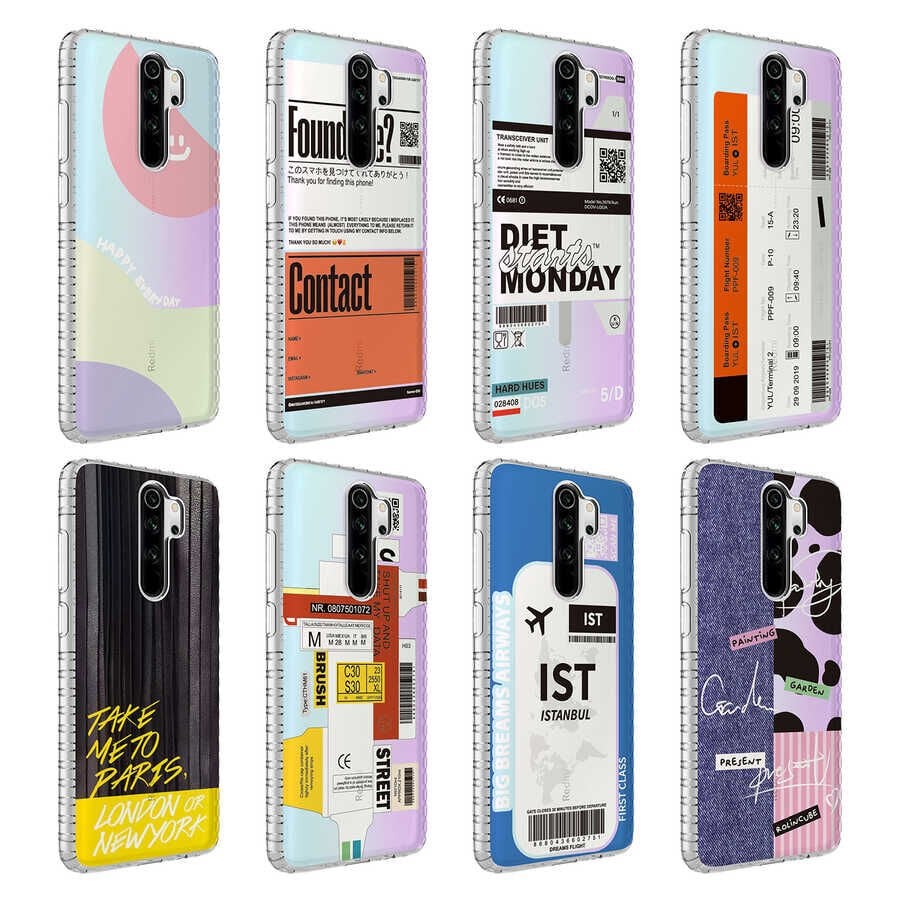 Xiaomi Redmi Note 8 Pro Kılıf Kamera Çıkıntılı Airbag Kenarlı Darbe Emici Desenli Kapak (ELEGANS) NO1