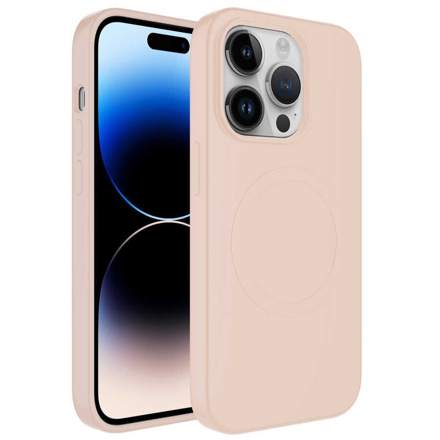 Apple iPhone 12 Pro Max Kılıf Magsafe Wireless Şarj Özellikli Pastel Renk Silikon HEPTEKİLETİŞİM Plas Kapak