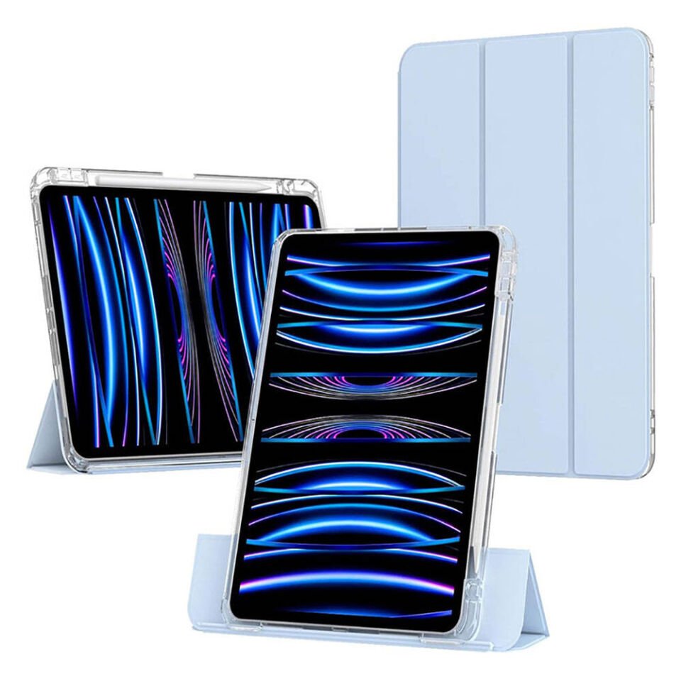 Apple iPad Air 11 2024 Tablet Kılıf Magnetik Ayrılabilen Airbagli Ultra Korumalı Kapak (Sliding) Açık Yeşil
