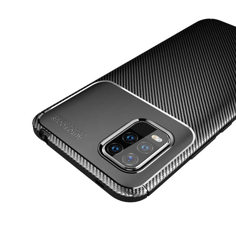 Xiaomi Mi 10 Lite Kılıf Kamera Çıkıntılı Karbon Fiber Dokulu Renk Atmaz Kapak (NEGRO) Kahverengi
