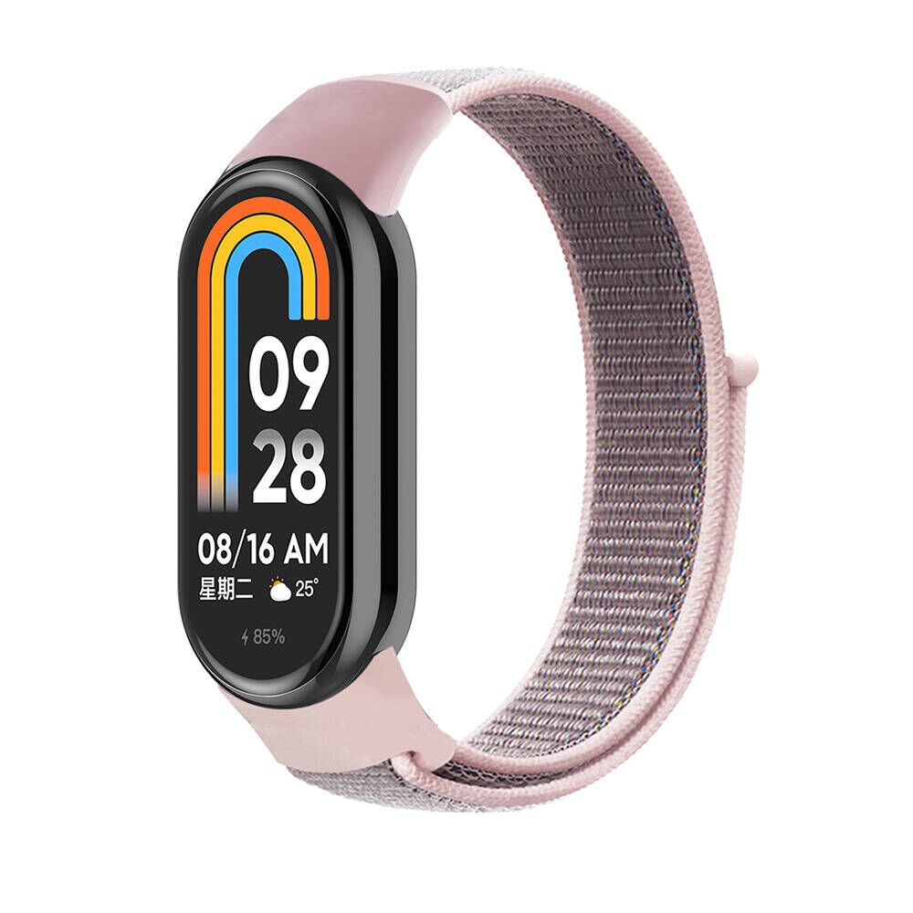 Xiaomi Mi Band 9 Hasır Kordon Kaliteli Tasarım (KRD-03) Pink Sand