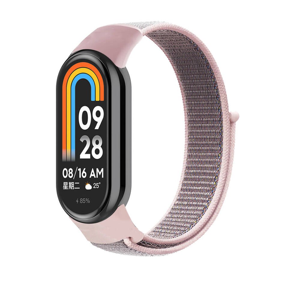 Xiaomi Mi Band 9 Hasır Kordon Kaliteli Tasarım (KRD-03) Pink Sand