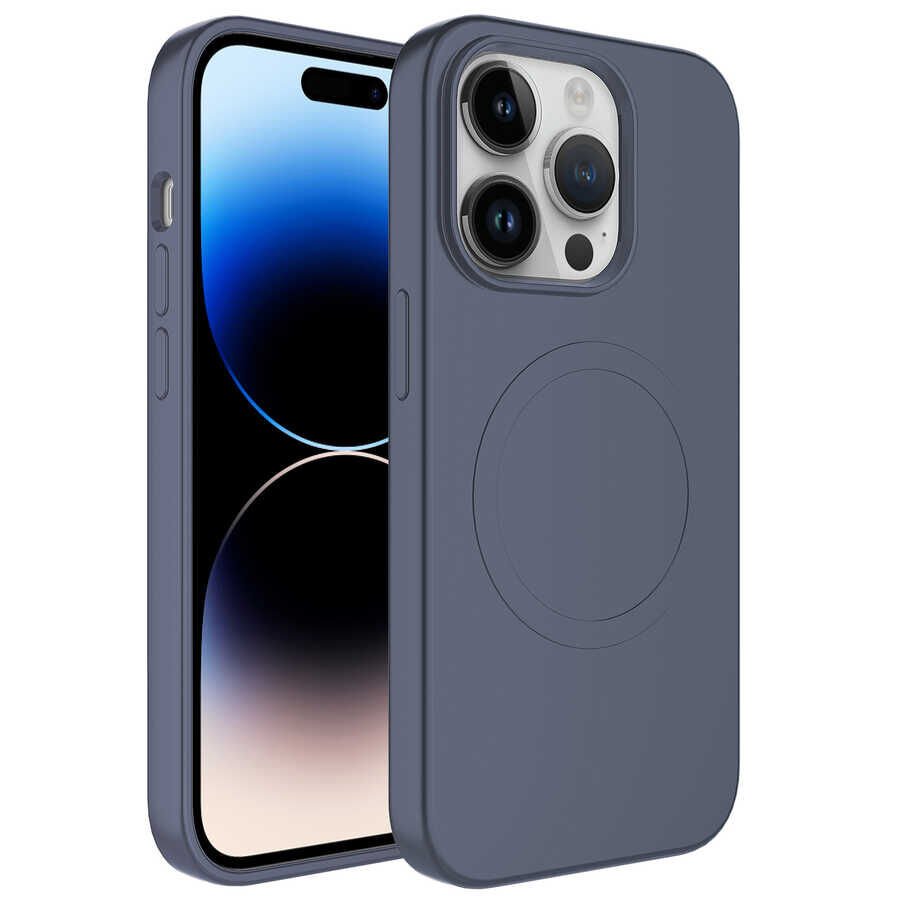 Apple iPhone 13 Pro Kılıf Magsafe Wireless Şarj Özellikli Pastel Renk Silikon HEPTEKİLETİŞİM Plas Kapak