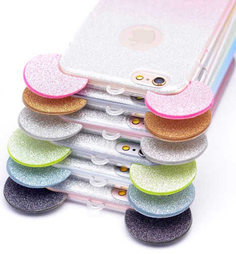 Apple iPhone 6 Plus Kılıf HEPTEKİLETİŞİM Micky Kulaklı Simli Silikon