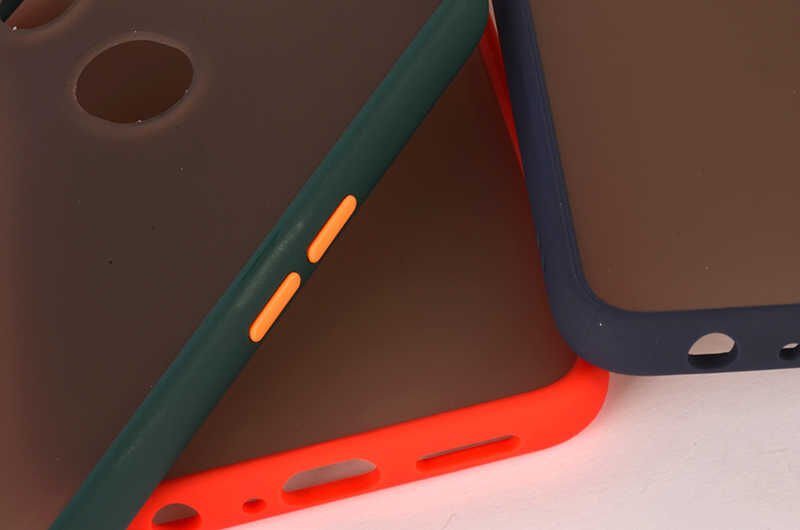 Samsung Galaxy A10S Kılıf Mat Parmak İzi Yapmaz Renkli Tuşlu Sert Silikon Kapak (fri) Renksiz