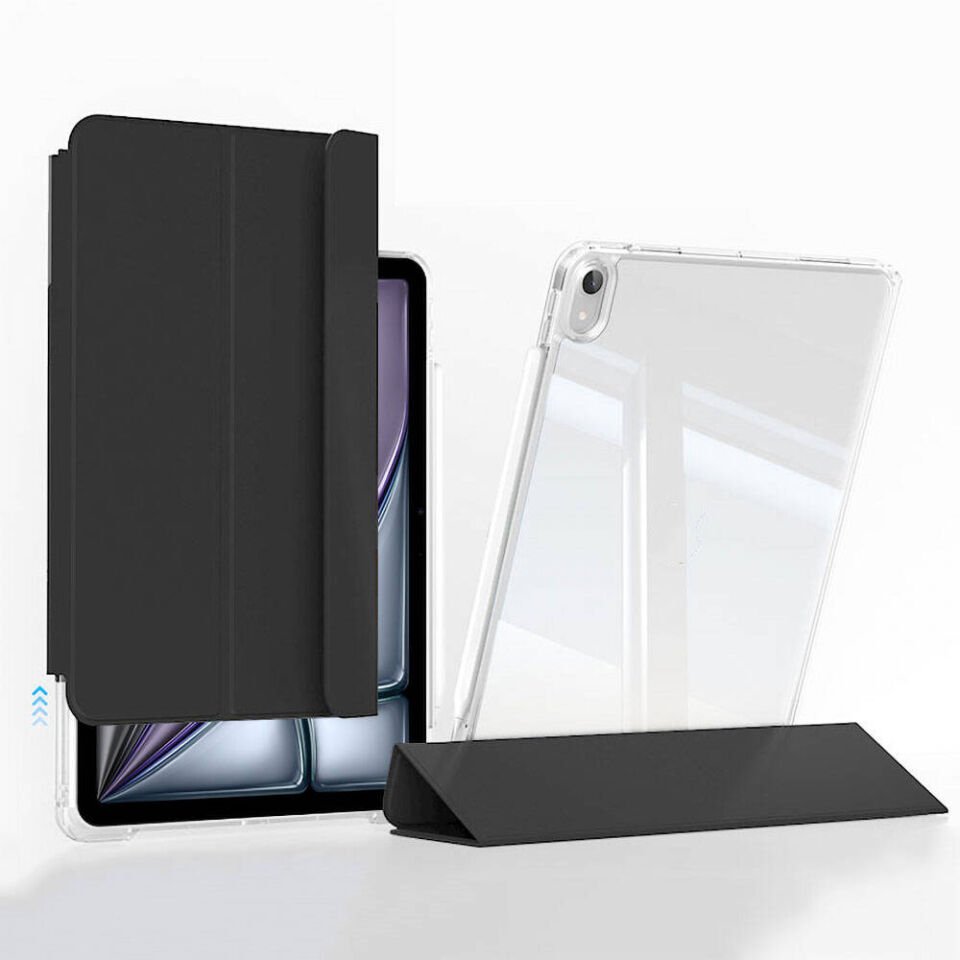 Apple iPad Air 11 2024 Tablet Kılıf Magnetik Ayrılabilen Airbagli Ultra Korumalı Kapak (Sliding) Siyah