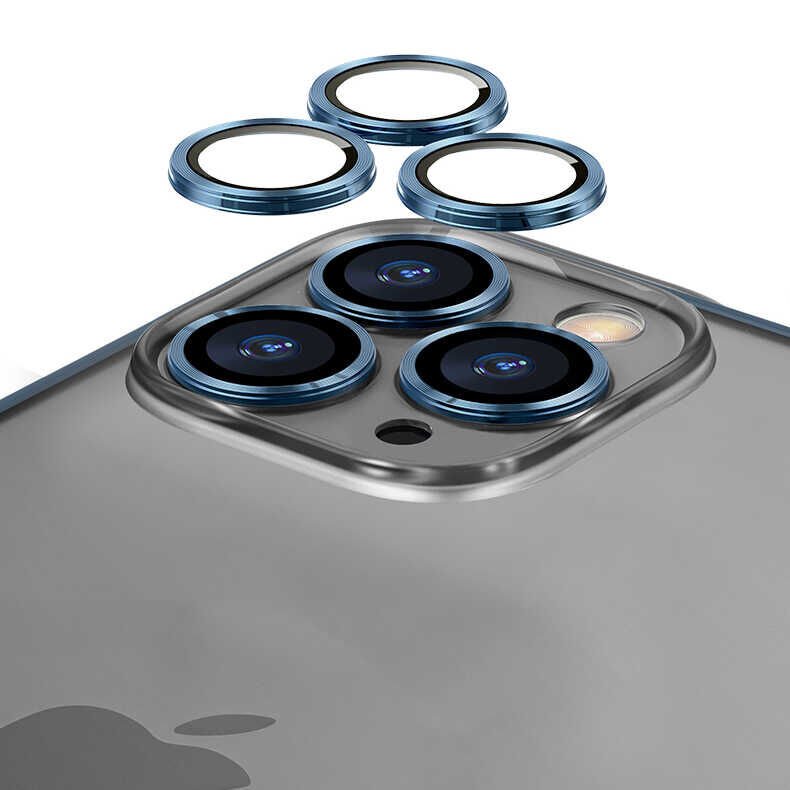 Apple  iPhone 13 Kılıf Lens Koruyuculu Kenarları Renkli Arkası Mat Kapak (retro) Koyu Mor