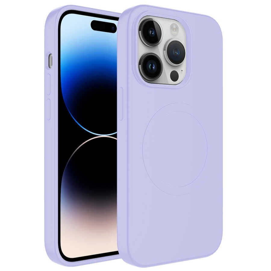 Apple iPhone 13 Pro Max Kılıf Magsafe Wireless Şarj Özellikli Pastel Renk Silikon HEPTEKİLETİŞİM Plas Kapak