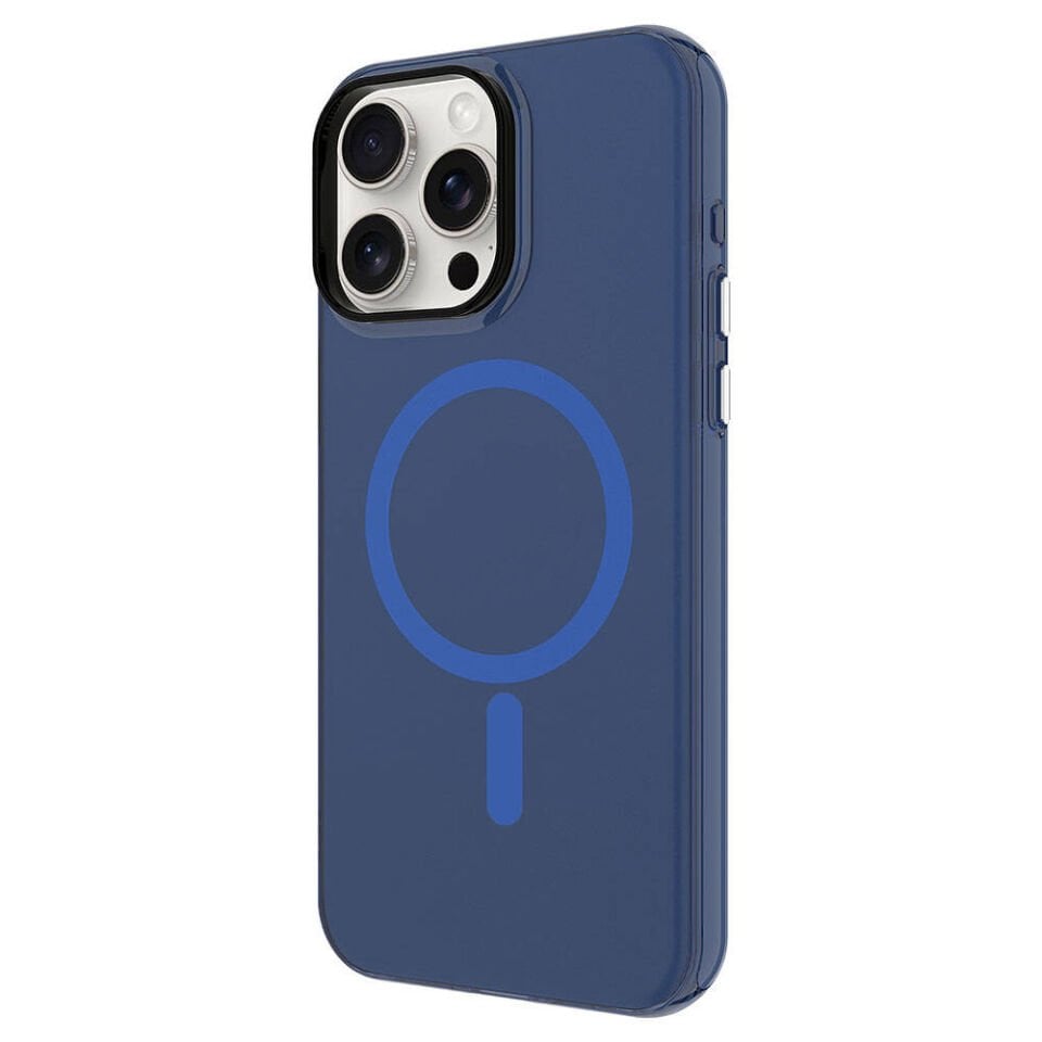 Apple iPhone 15 Pro Max Kılıf Kamera Çıkıntılı Magsafe Şarj Destekli Buzlu Transparan Kapak (C-Pro) Renksiz