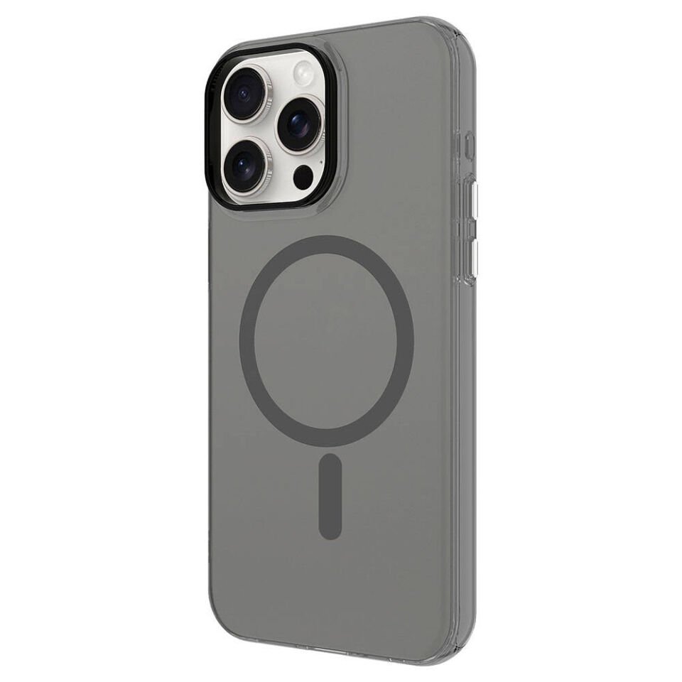 Apple iPhone 15 Pro Max Kılıf Kamera Çıkıntılı Magsafe Şarj Destekli Buzlu Transparan Kapak (C-Pro) Renksiz