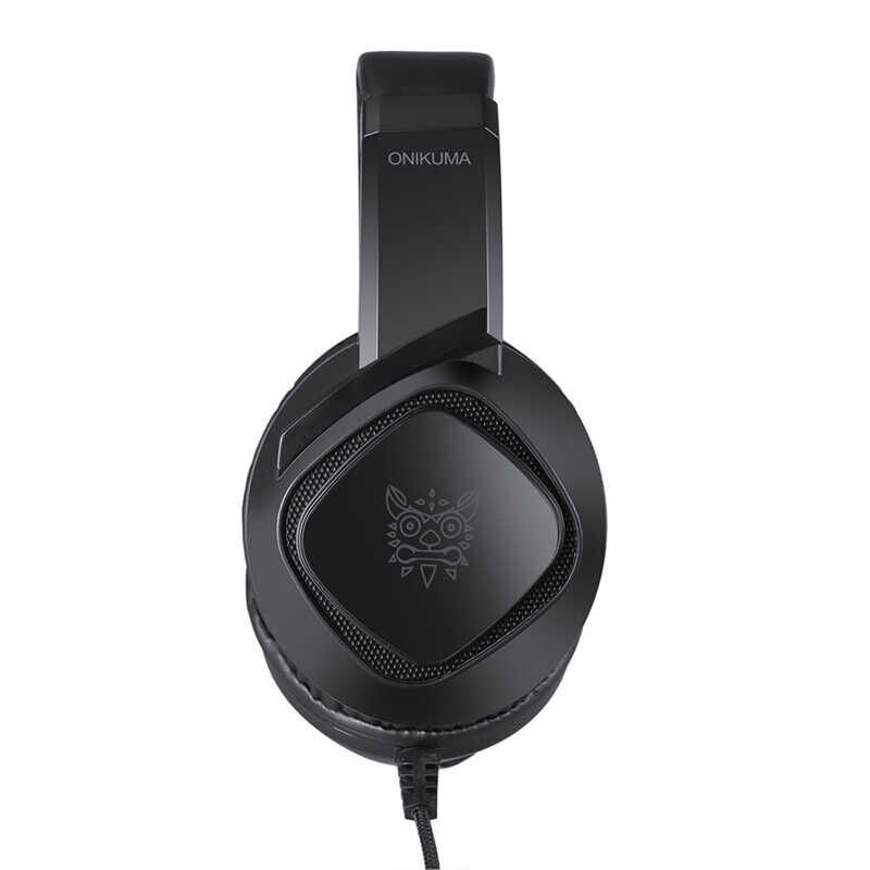 Hafif Portatif Kolayca Katlanıp Taşınabilir Dizayn Kulaklık (Onikuma K19 RGB Oyuncu Kulaklığı 3.5mm) Siyah