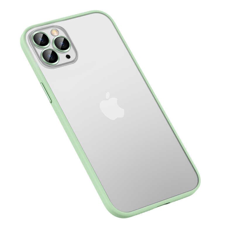 Apple  iPhone 13 Pro Kılıf Lens Koruyuculu Kenarları Renkli Arkası Mat Kapak (retro) Yeşil