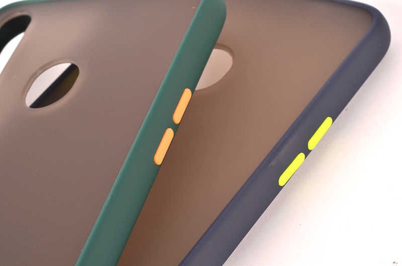 Samsung Galaxy A20S Kılıf Mat Parmak İzi Yapmaz Renkli Tuşlu Sert Silikon Kapak (fri) Kırmızı