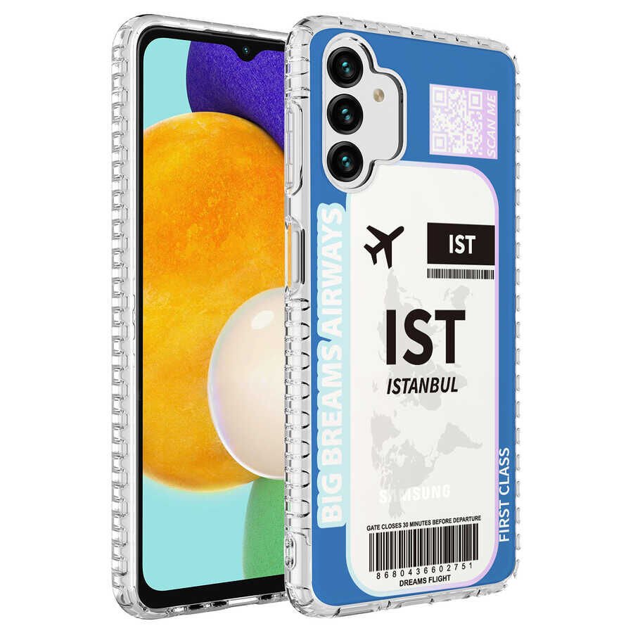 Samsung Galaxy A13 4G Kılıf Kamera Çıkıntılı Airbag Kenarlı Darbe Emici Desenli Kapak (ELEGANS) NO4