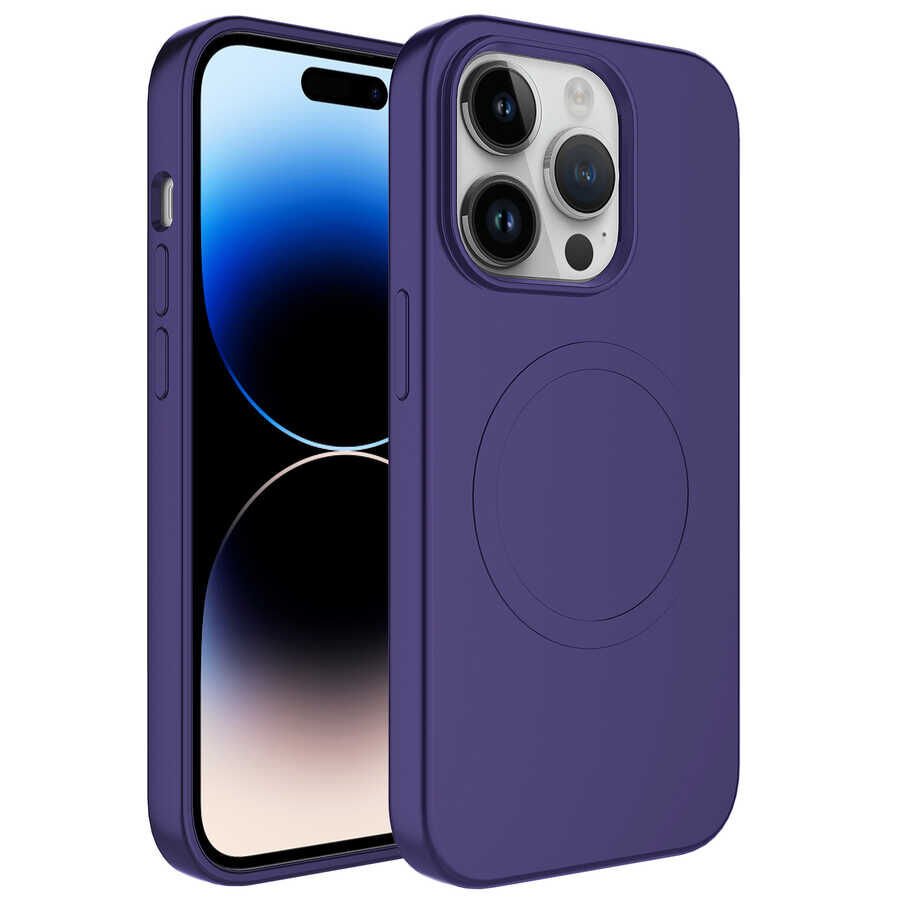 Apple iPhone 14 Pro Max Kılıf Magsafe Wireless Şarj Özellikli Pastel Renk Silikon HEPTEKİLETİŞİM Plas Kapak