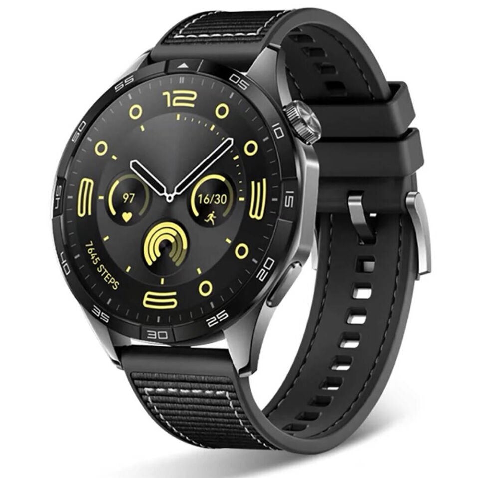Samsung Galaxy Watch 46mm / Watch 3 45mm / 22mm Silikon Kordon Dikiş Desenli (krd-102) Siyah