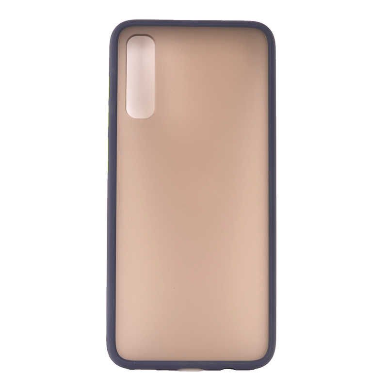 Samsung Galaxy A70 Kılıf Mat Parmak İzi Yapmaz Renkli Tuşlu Sert Silikon Kapak (fri) Lacivert