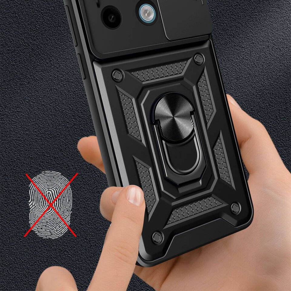 Xiaomi Redmi Note 13 Pro 5G Kılıf Magnetik Standlı Kamera Korumalı HEPTEKİLETİŞİM Sürgülü Vega Kapak