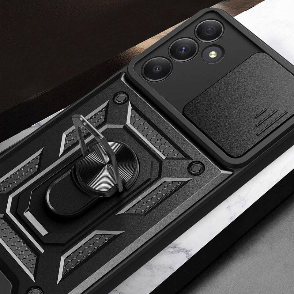 Samsung Galaxy A55 Kılıf Magnetik Standlı Kamera Korumalı HEPTEKİLETİŞİM Sürgülü Vega Kapak