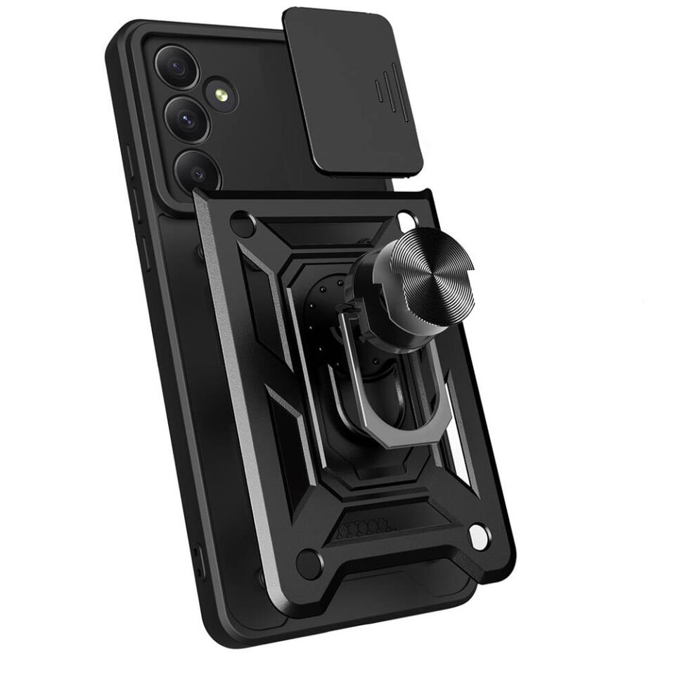 Samsung Galaxy A55 Kılıf Magnetik Standlı Kamera Korumalı HEPTEKİLETİŞİM Sürgülü Vega Kapak
