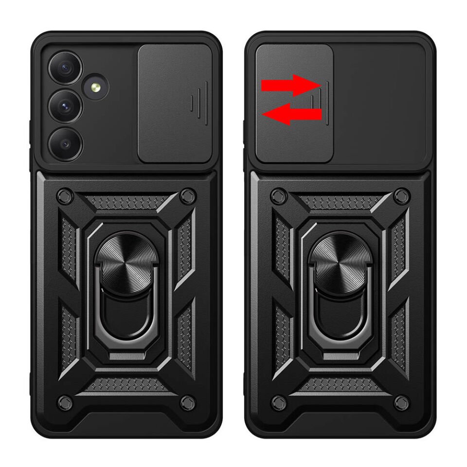 Samsung Galaxy A55 Kılıf Magnetik Standlı Kamera Korumalı HEPTEKİLETİŞİM Sürgülü Vega Kapak