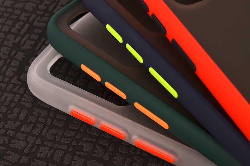 Samsung Galaxy A70 Kılıf Mat Parmak İzi Yapmaz Renkli Tuşlu Sert Silikon Kapak (fri) Koyu Yeşil