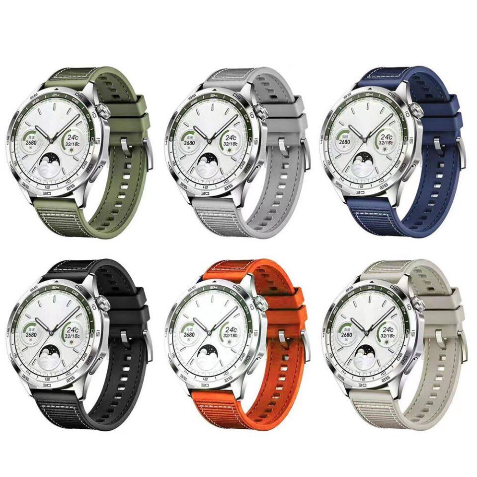 Samsung Galaxy Watch 46mm / Watch 3 45mm / 22mm Silikon Kordon Dikiş Desenli (krd-102) Turuncu