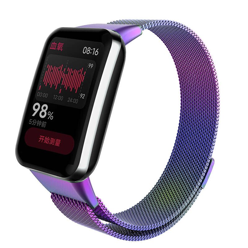 Xiaomi Mi Band 7 Pro Metal Kordon Tel Örgü İşlemeli Tasarım (KRD-01) Colorful