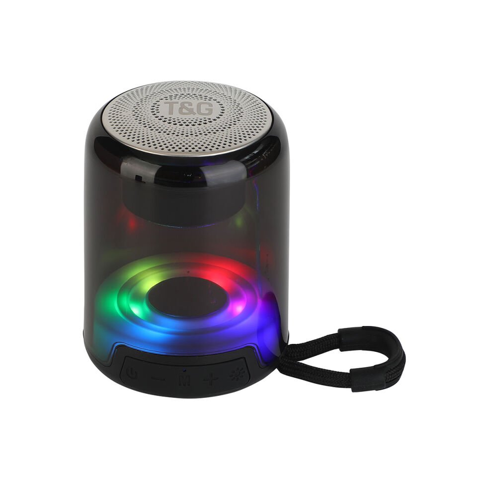 Bluetooth Hoparlör Speaker Ayarlanabilir RGB Işıklı (TG314) Siyah
