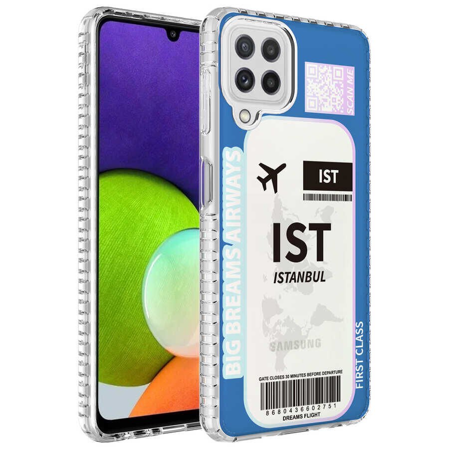 Samsung Galaxy M32 Kılıf Kamera Çıkıntılı Airbag Kenarlı Darbe Emici Desenli Kapak (ELEGANS) NO4