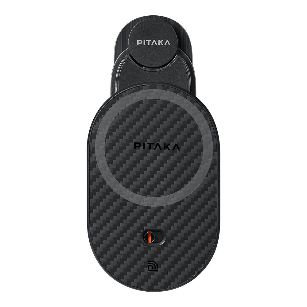 Pitaka MagEZ Pro 2 Magsafe Şarj Özellikli Qi2 Tesla Model Y ve Model 3 Uyumlu Aramid Fiber Araç Telefon Tutucu