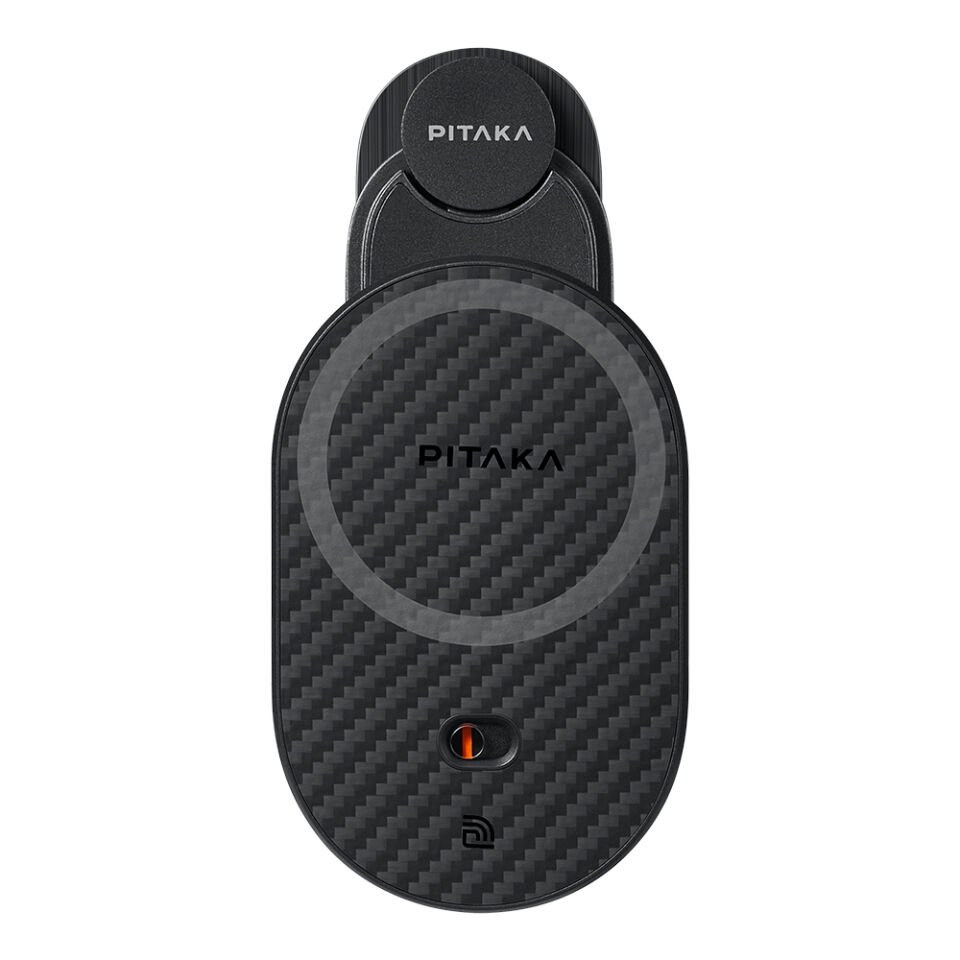 Pitaka MagEZ Pro 2 Magsafe Şarj Özellikli Qi2 Tesla Model Y ve Model 3 Uyumlu Aramid Fiber Araç Telefon Tutucu