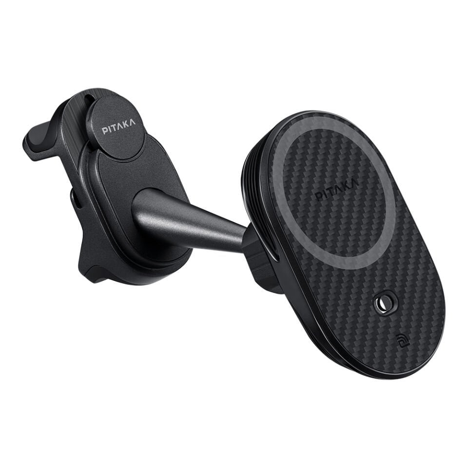 Pitaka MagEZ Pro 2 Magsafe Şarj Özellikli Qi2 Tesla Model Y ve Model 3 Uyumlu Aramid Fiber Araç Telefon Tutucu