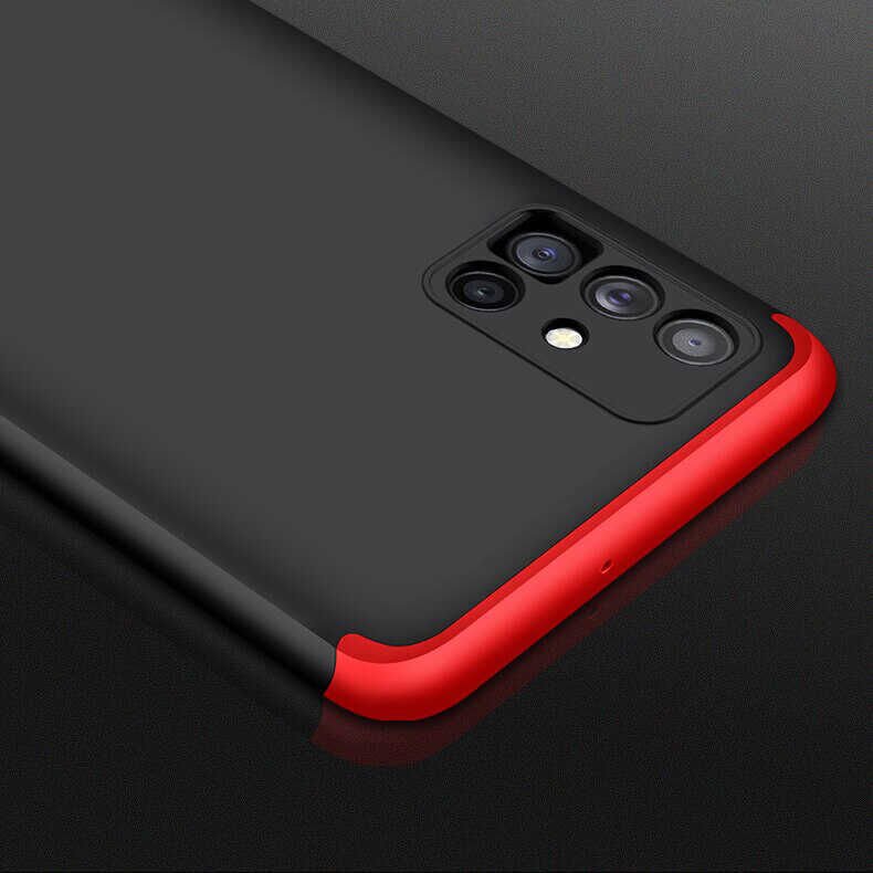 Samsung Galaxy M51 Kılıf 360 Tam Koruma Ön Ve Arka Sert Mika Kapak Orjinal Ays Gkk Kapak Siyah