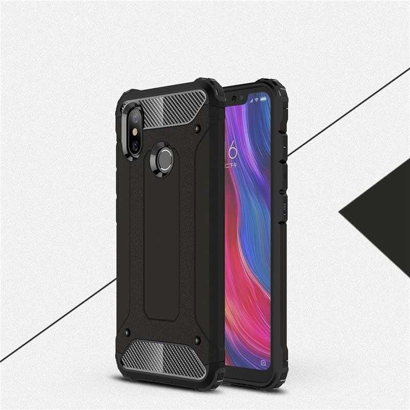 Xiaomi Mi 8 SE Kılıf Armor Köşe Korumalı Çift Katman Tank Zırh Kapak (CRASH) Mavi