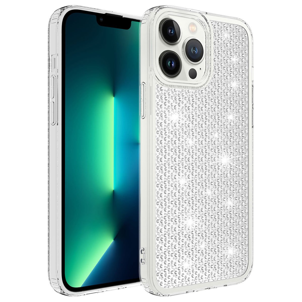 Apple iPhone 13 Pro Max Kılıf Airbagli Parlak Tasarımlı HEPTEKİLETİŞİM Snow Kapak