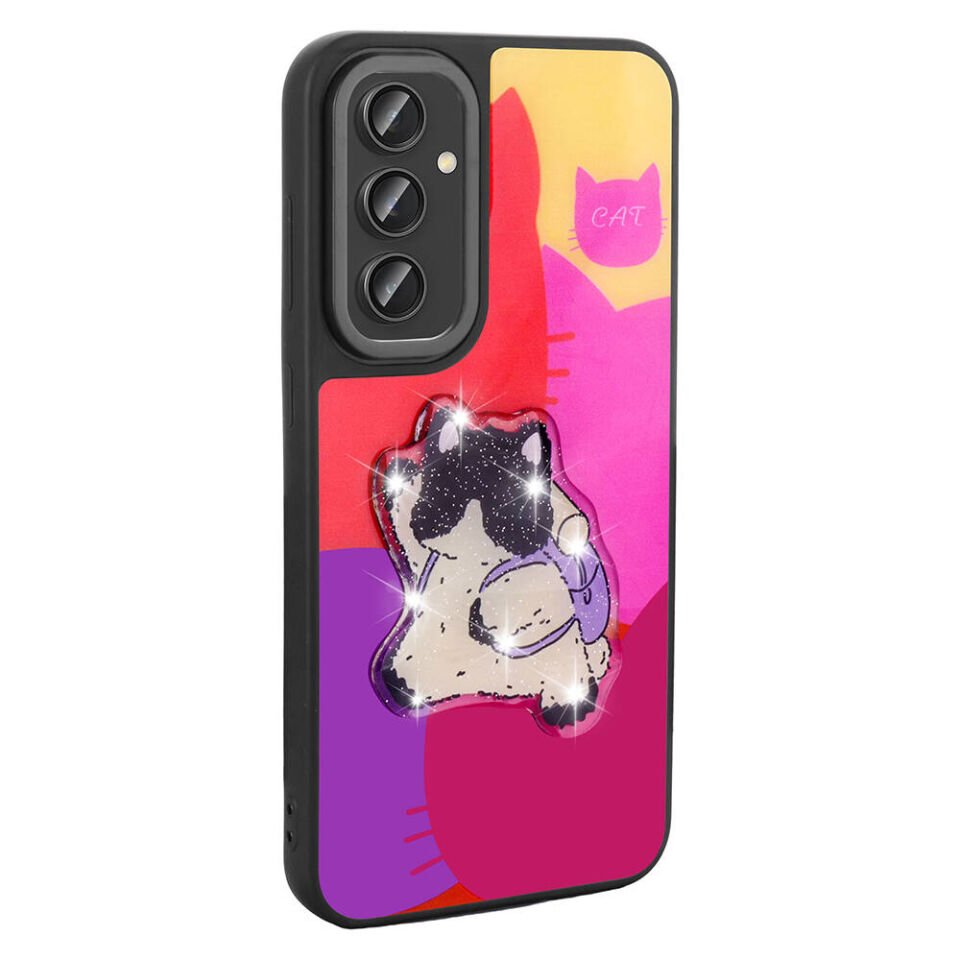 Samsung Galaxy A24 Kılıf Parlayan Kabartmalı İkonik Figürlü Silikon Kapak (Amas) Beyaz