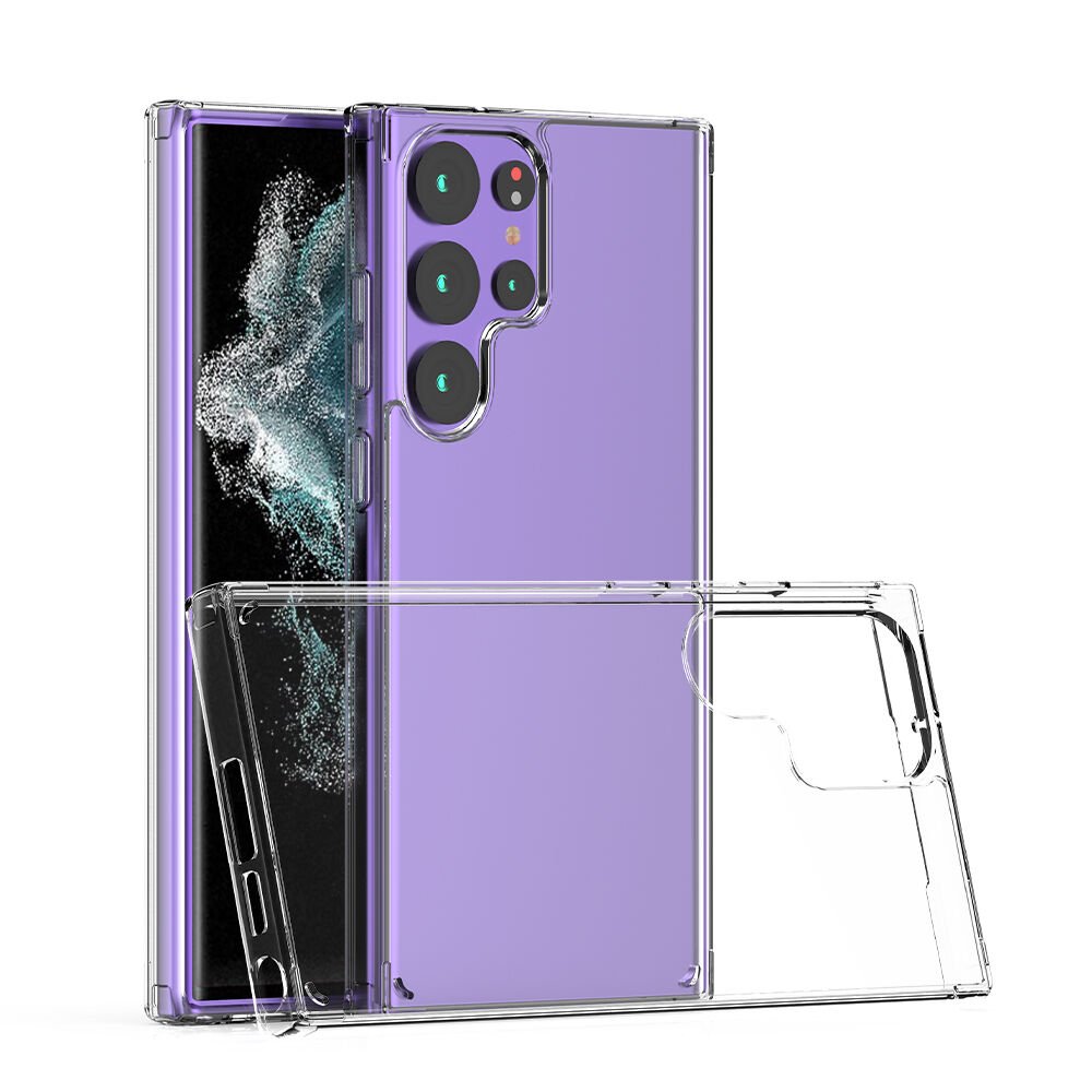 Samsung Galaxy S23 Ultra Kılıf Kamera Çıkıntılı Şeffaf Darbe Emici Sert Silikon Kapak (COSS) Renksiz