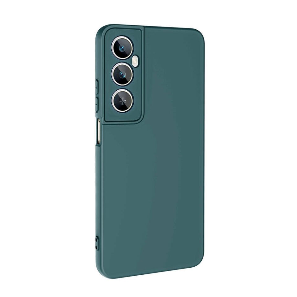 Realme C65 4G Kılıf Kadife İç Yüzey Yumuşak Dokulu Kamera Korumalı Kapak (MARA) Koyu Yeşil