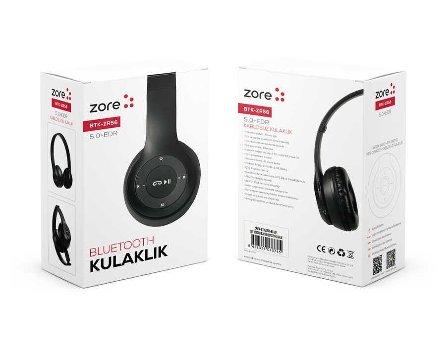 Hafif ve Portatif Kolayca Katlanıp Taşınabilir Dizayn (BTK-ZR56 Bluetooth Kulaklık) Kırmızı