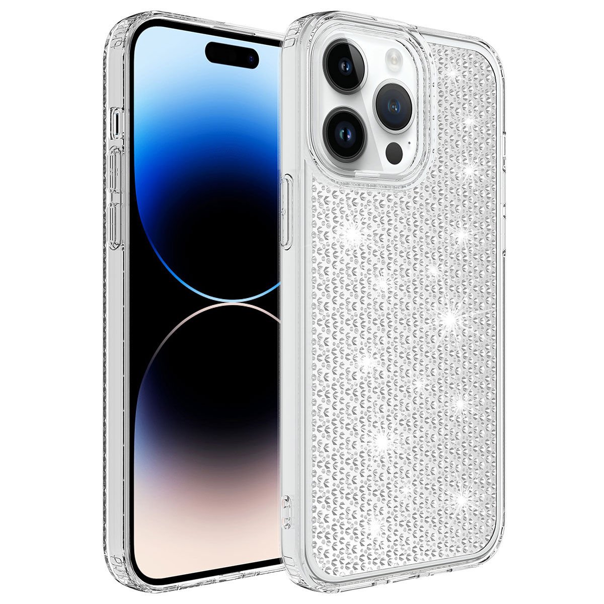 Apple iPhone 14 Pro Max Kılıf Airbagli Parlak Tasarımlı HEPTEKİLETİŞİM Snow Kapak