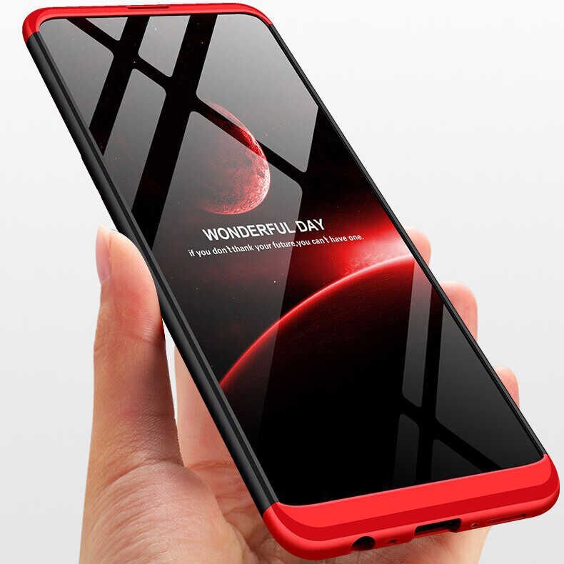 Samsung Galaxy M51 Kılıf 360 Tam Koruma Ön Ve Arka Sert Mika Kapak Orjinal Ays Gkk Kapak Siyah-Gri