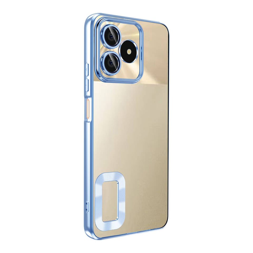 Realme Note 50 Kılıf Kamera Lens Korumalı Parlak Kenarlı Kapak (OMEGA) Gold