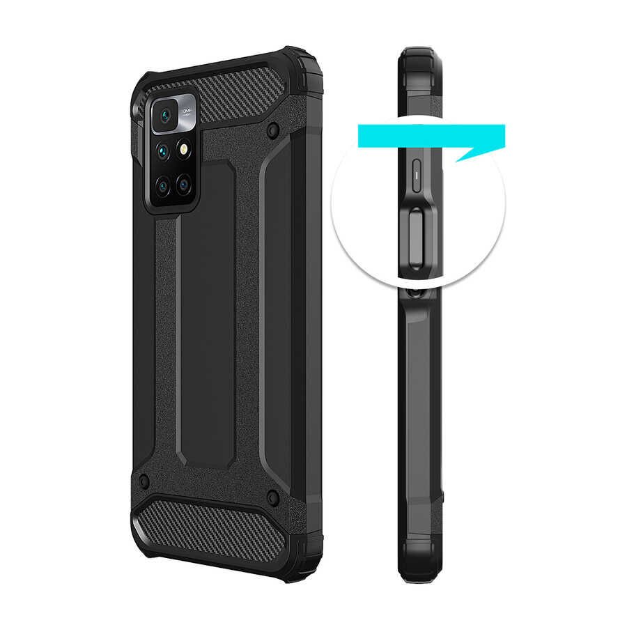 Xiaomi Redmi 10 Kılıf Armor Köşe Korumalı Çift Katman Tank Zırh Kapak (CRASH) Gri