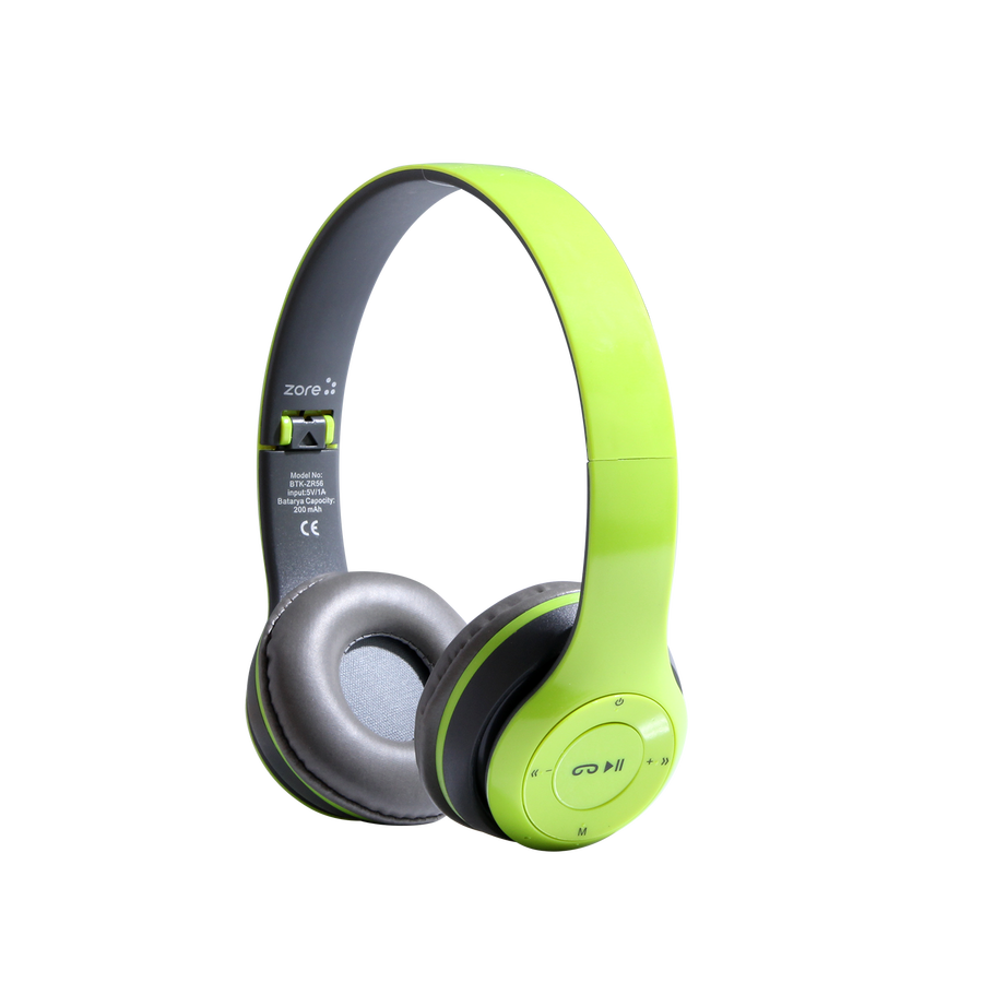 Hafif ve Portatif Kolayca Katlanıp Taşınabilir Dizayn (BTK-ZR56 Bluetooth Kulaklık) Yeşil