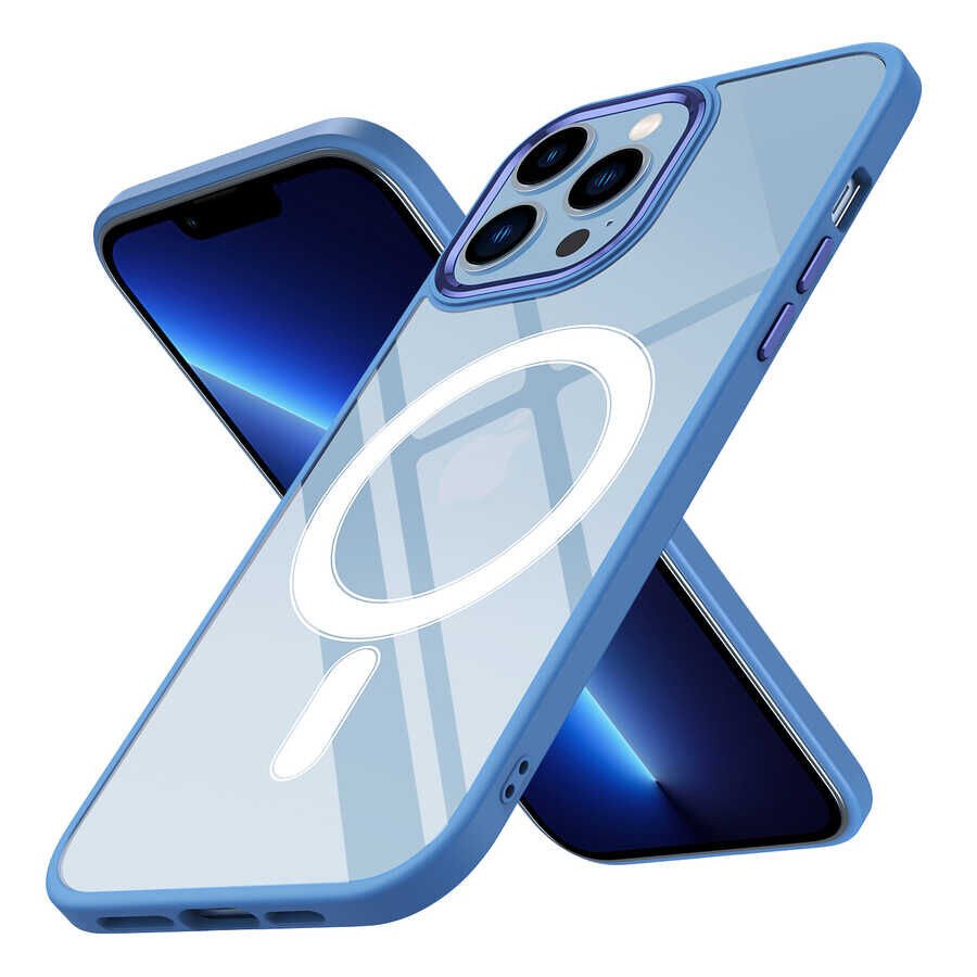 Apple iPhone 12 Pro Kılıf Wireless Şarj Özellikli HEPTEKİLETİŞİM Krom Magsafe Silikon Kapak