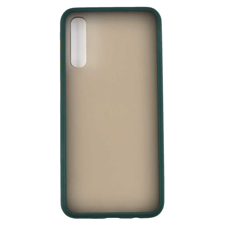 Samsung Galaxy A50 Kılıf Mat Parmak İzi Yapmaz Renkli Tuşlu Sert Silikon Kapak (fri) Siyah