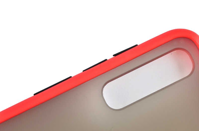 Samsung Galaxy A50 Kılıf Mat Parmak İzi Yapmaz Renkli Tuşlu Sert Silikon Kapak (fri) Siyah