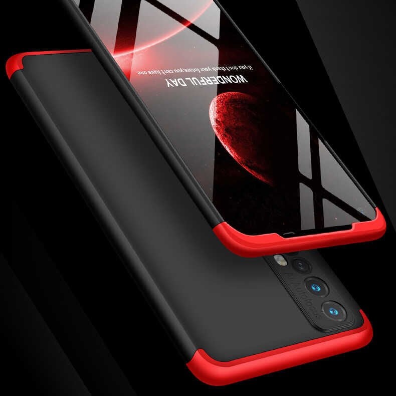 Realme 7 Kılıf 360 Tam Koruma Ön Ve Arka Sert Mika Kapak Orjinal Ays Gkk Kapak Kırmızı